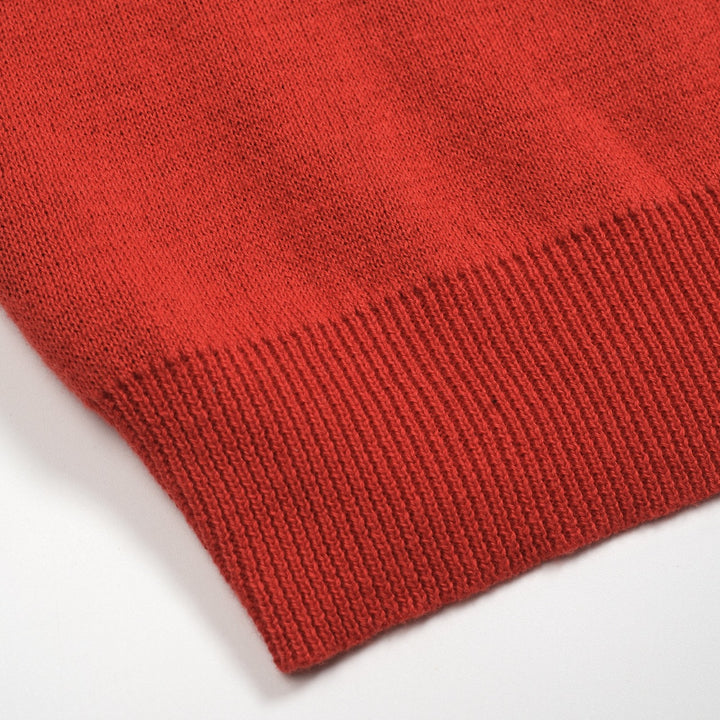 Women's red vintage tiger knit top and skirt set