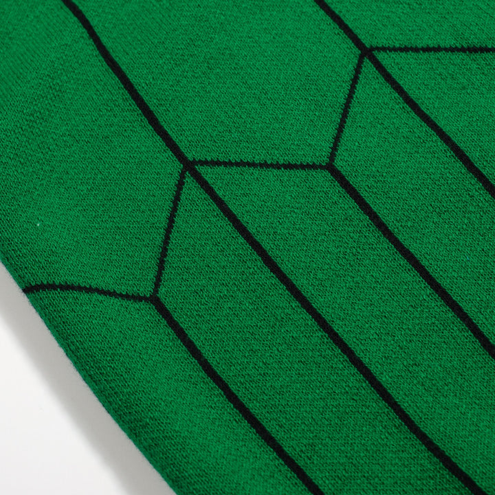 Women's green casual vintage graphic knitted cardigan