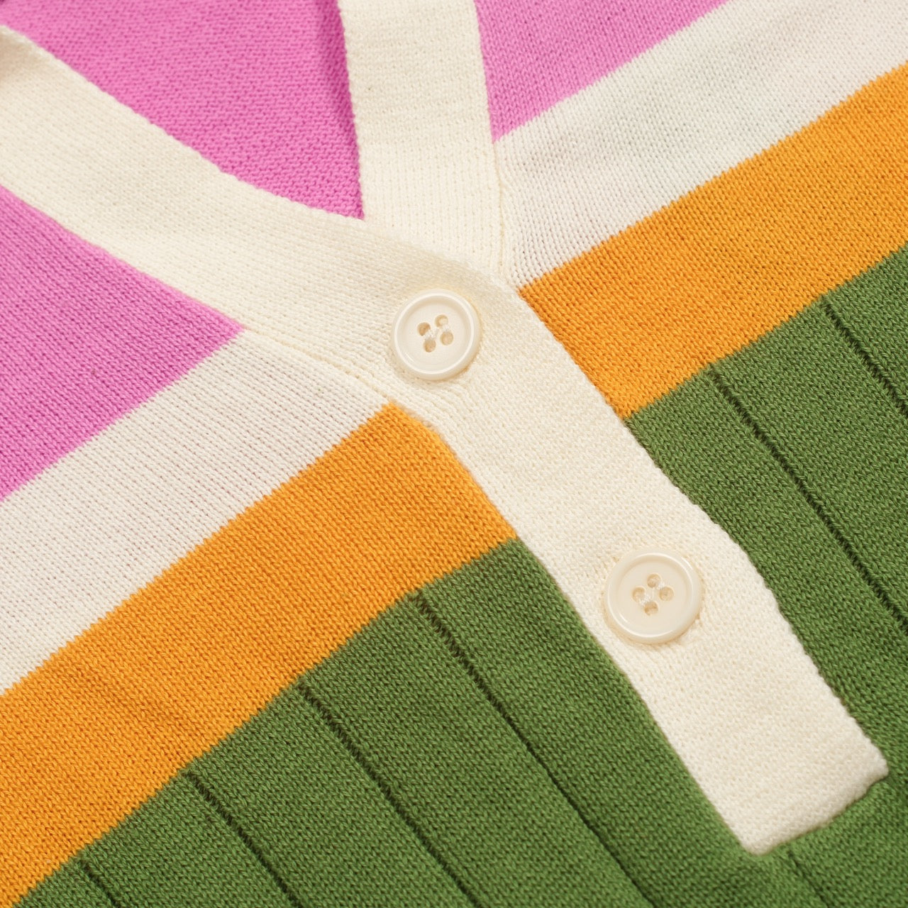 Women's green parquet jacquard knit polo shirt – OXKnit