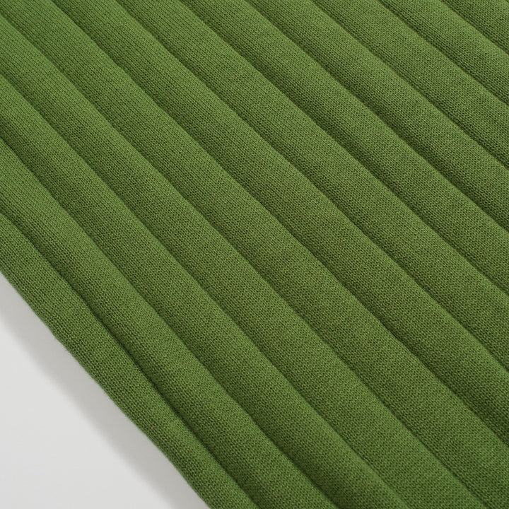 Women's green parquet jacquard knit polo shirt