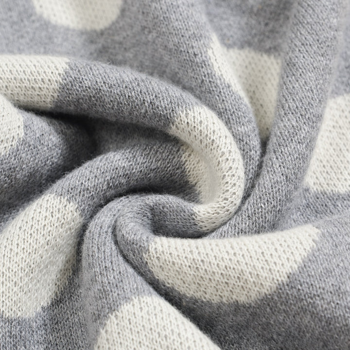 Women's gray polka dot casual jacquard cardigan