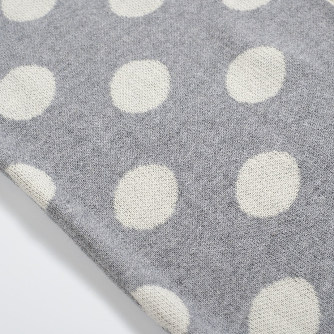 Women's gray polka dot casual jacquard cardigan