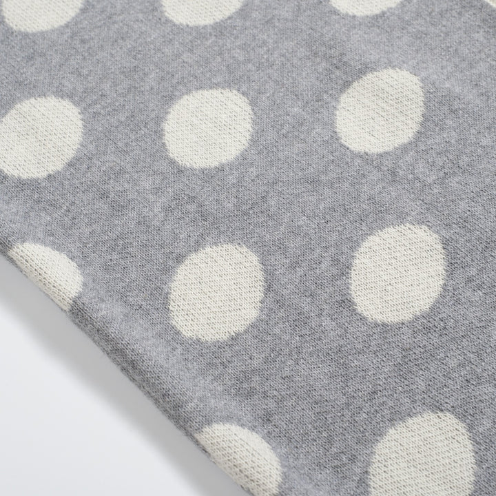 Women's gray polka dot casual jacquard cardigan
