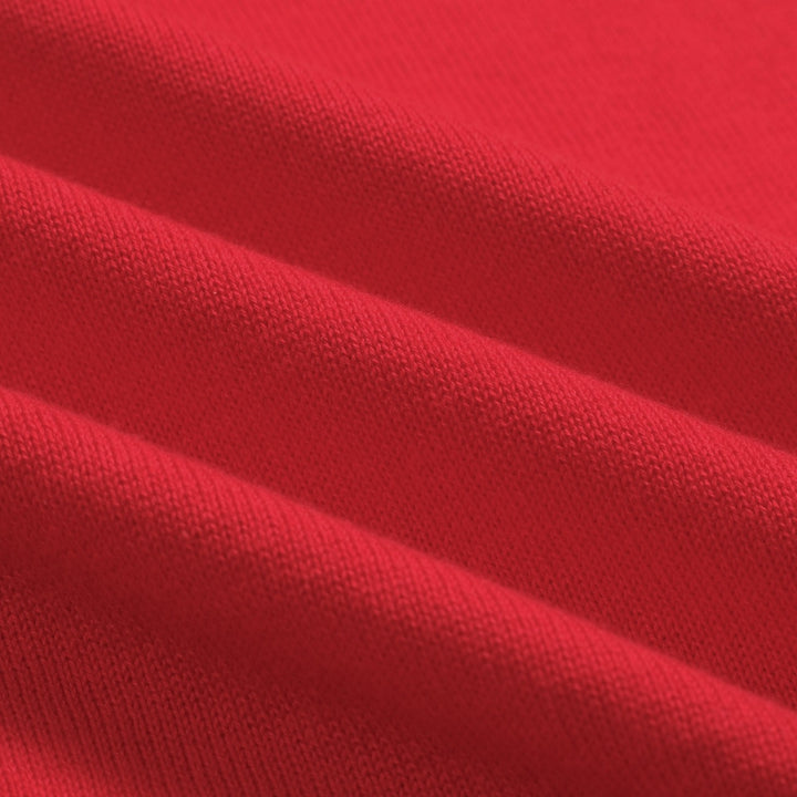Men's red vintage knit V-neck polo shirt