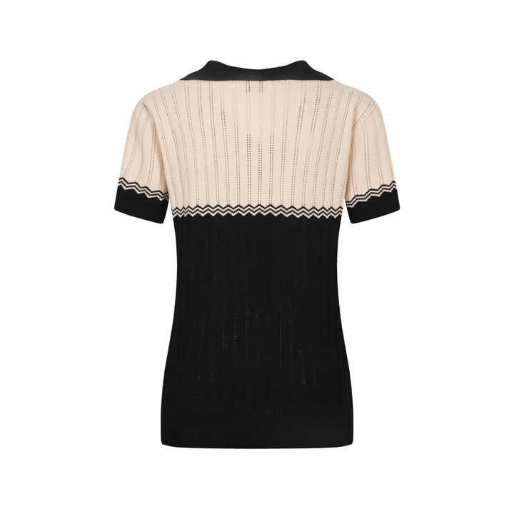 Women's black vintage textured jacquard V-neck cardigan