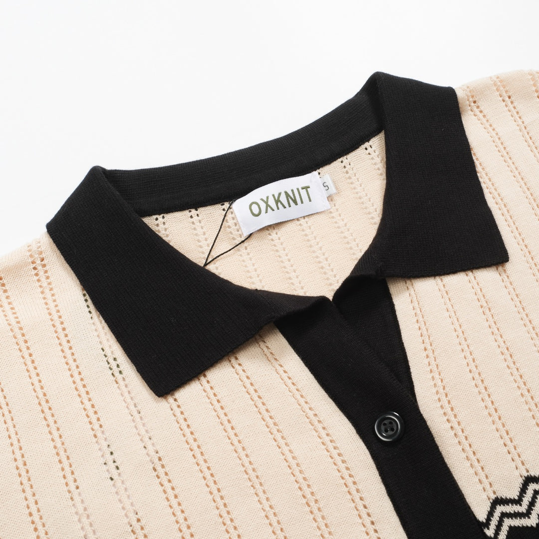 Women's black vintage textured jacquard V-neck cardigan