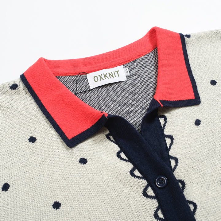 Women's apricot vintage jacquard cardigan
