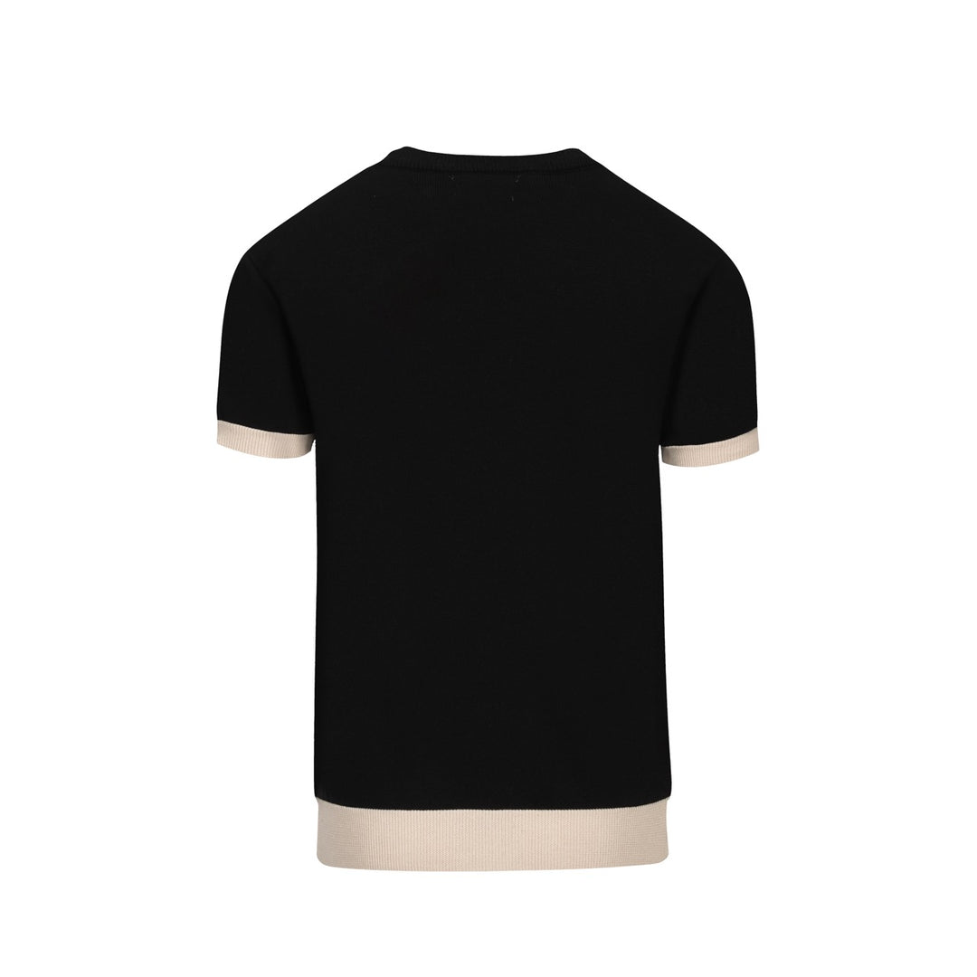 Men's black vintage 1977 jacquard knit T-shirt