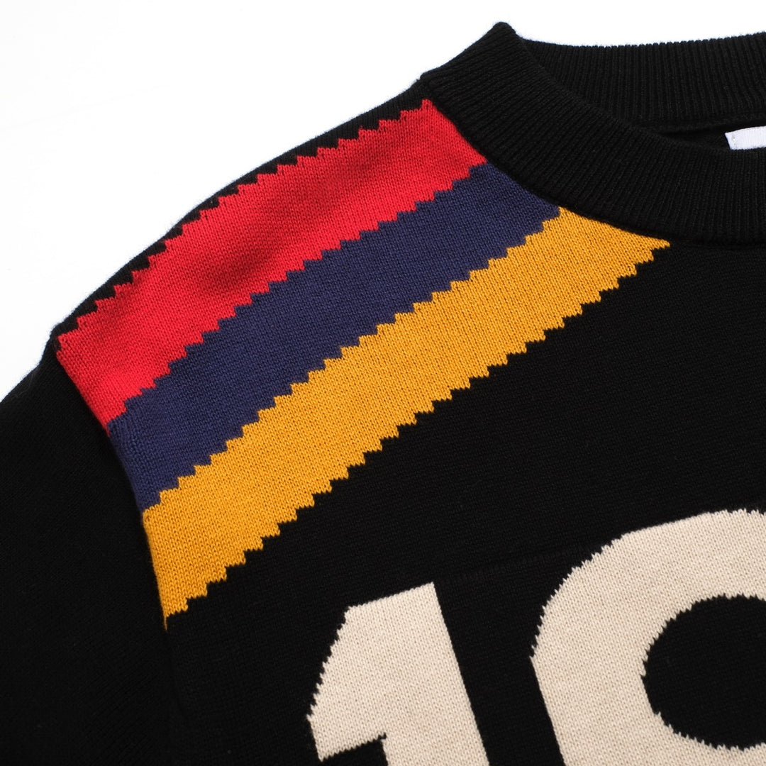 Men's black vintage 1977 jacquard knit T-shirt