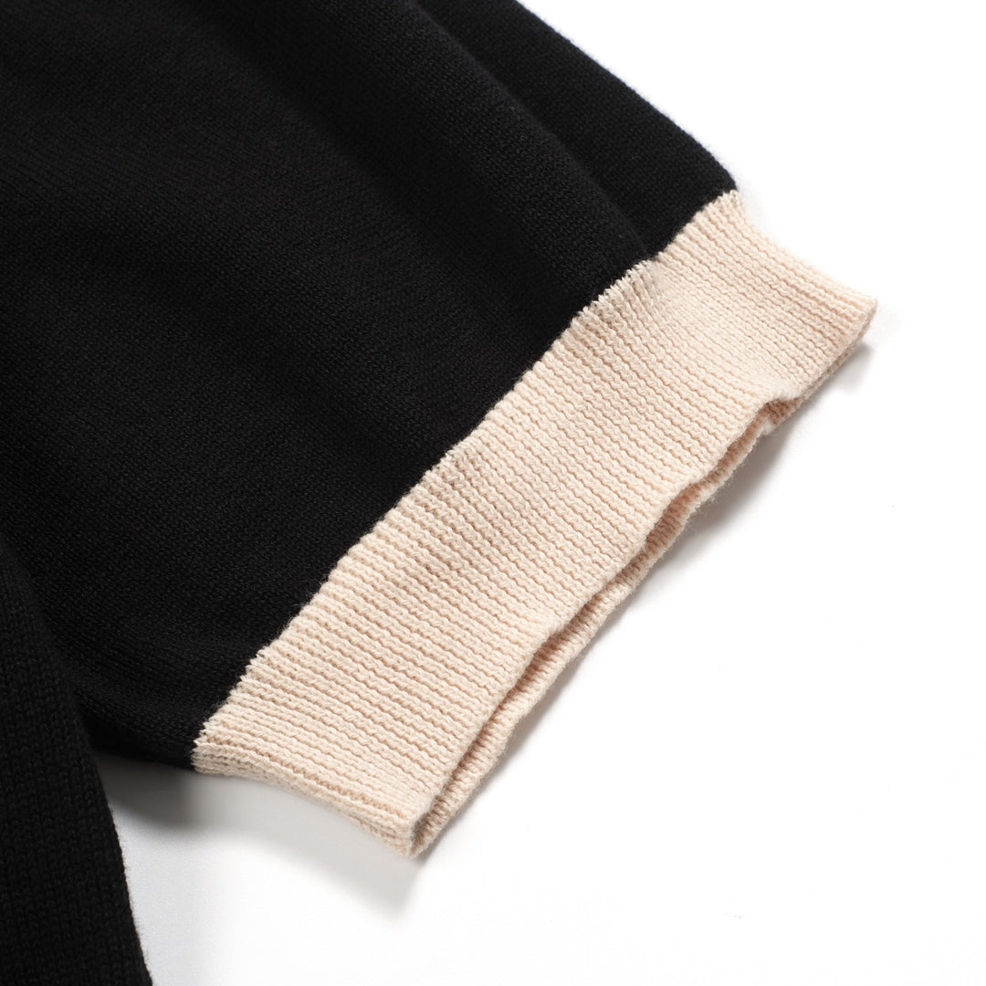 Men's black vintage 1977 jacquard knit T-shirt