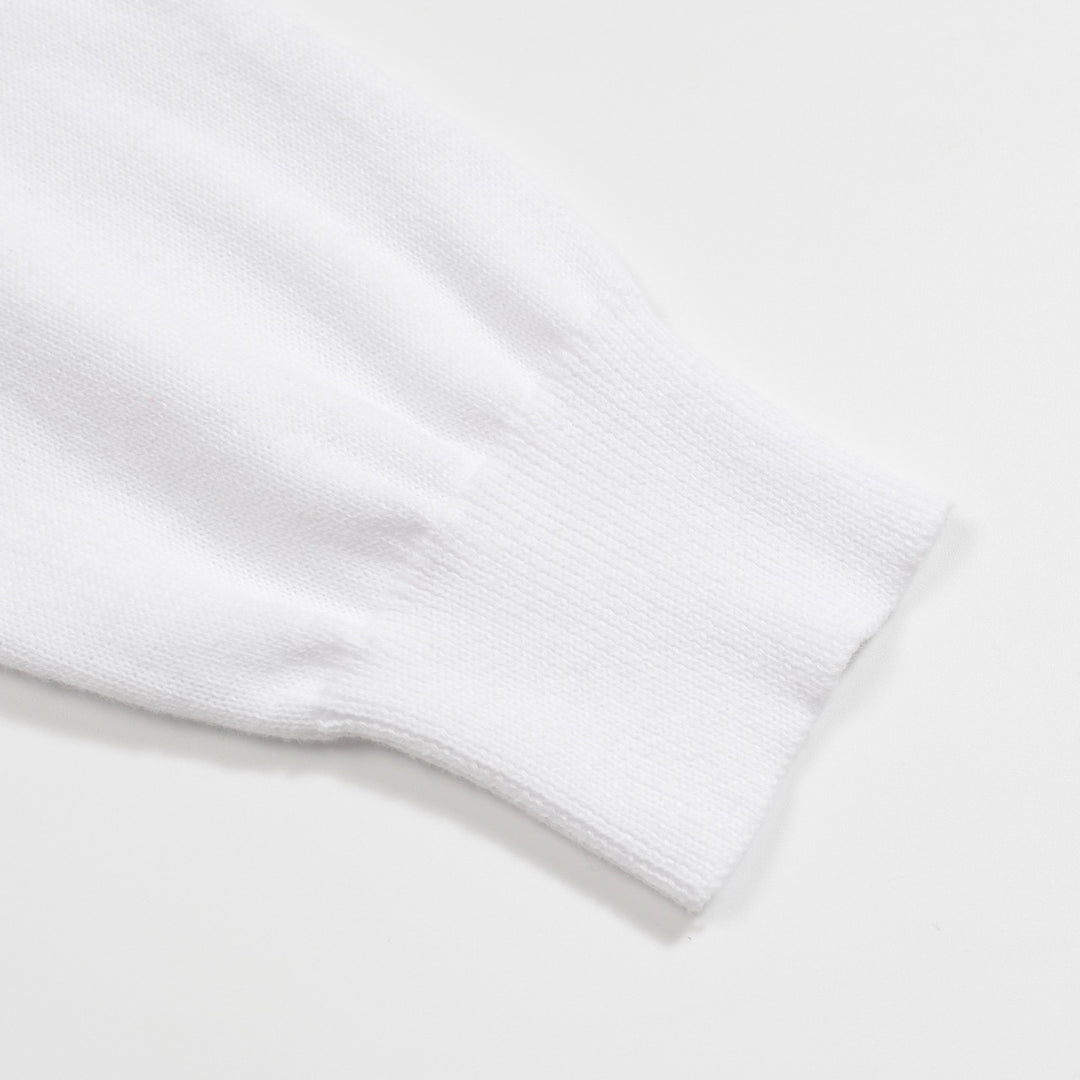 Hvit vintage stripete jacquard-strikk for kvinner
