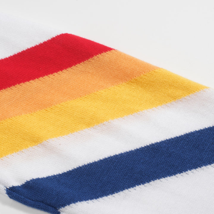 Hvit vintage stripete jacquard-strikk for kvinner