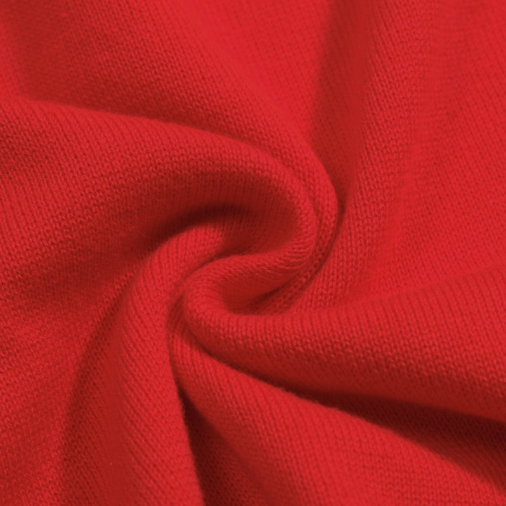 Women's red vintage striped jacquard knitwear