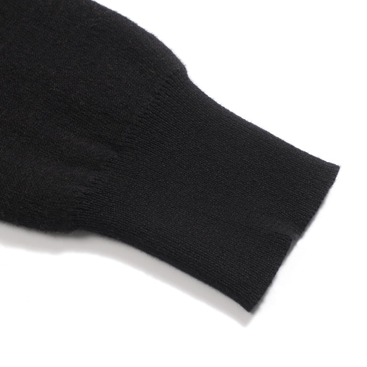 Women's black wavy jacquard retro knitwear