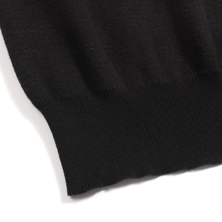 Women's black wavy jacquard retro knitwear