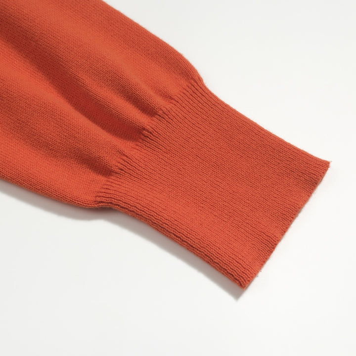 Women's brown vintage diagonal stripe knitwear - Cropped length