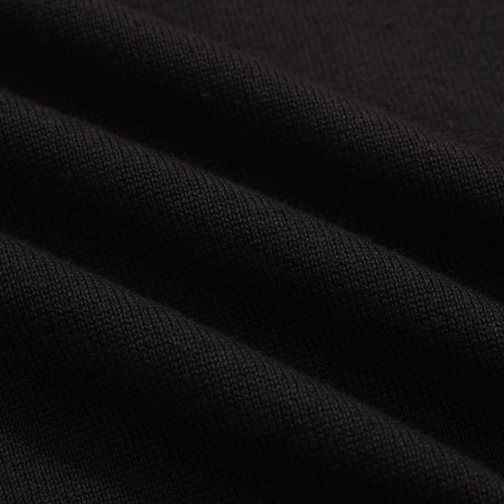 Women's vintage black V-neck knitted polo shirt