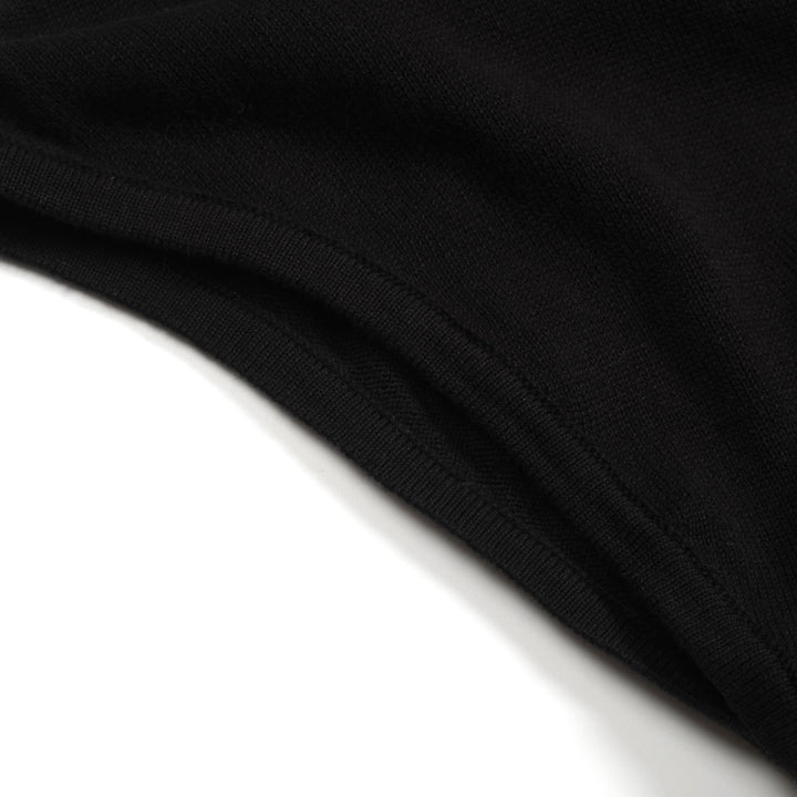 Camiseta de manga de hombro a cuadros de punto retro negro de estrella negra para mujeres-Tamaño corto