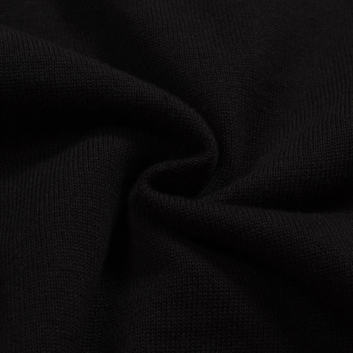 Camiseta de manga de hombro a cuadros de punto retro negro de estrella negra para mujeres-Tamaño corto