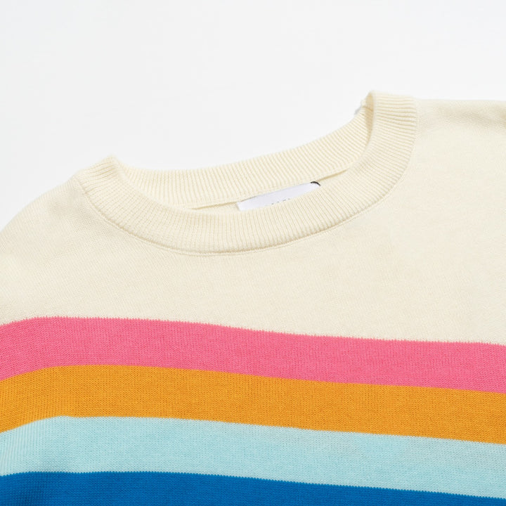 Women's green diagonal stripe vintage knitwear