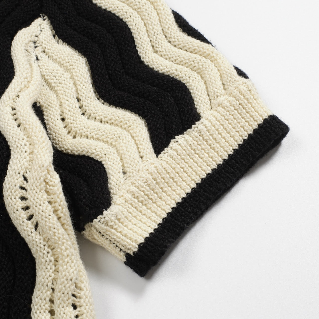 Men's black vintage textured jacquard knit polo shirt – OXKnit