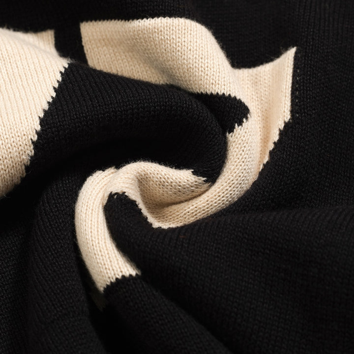 Men's black vintage 1977 jacquard polo shirt