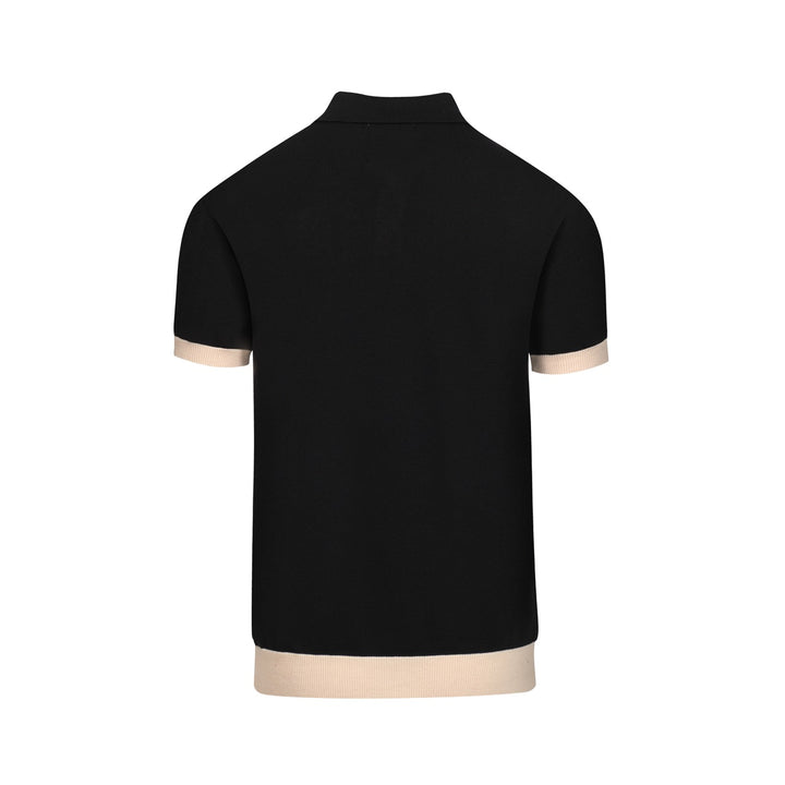 Men's black vintage 1977 jacquard polo shirt