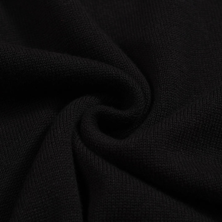 Men's black vintage 1974 jacquard V-neck polo shirt