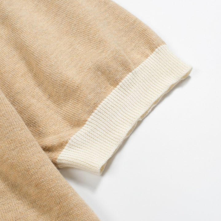 Men's khaki gold thread vintage jacquard 1971 knit T-shirt