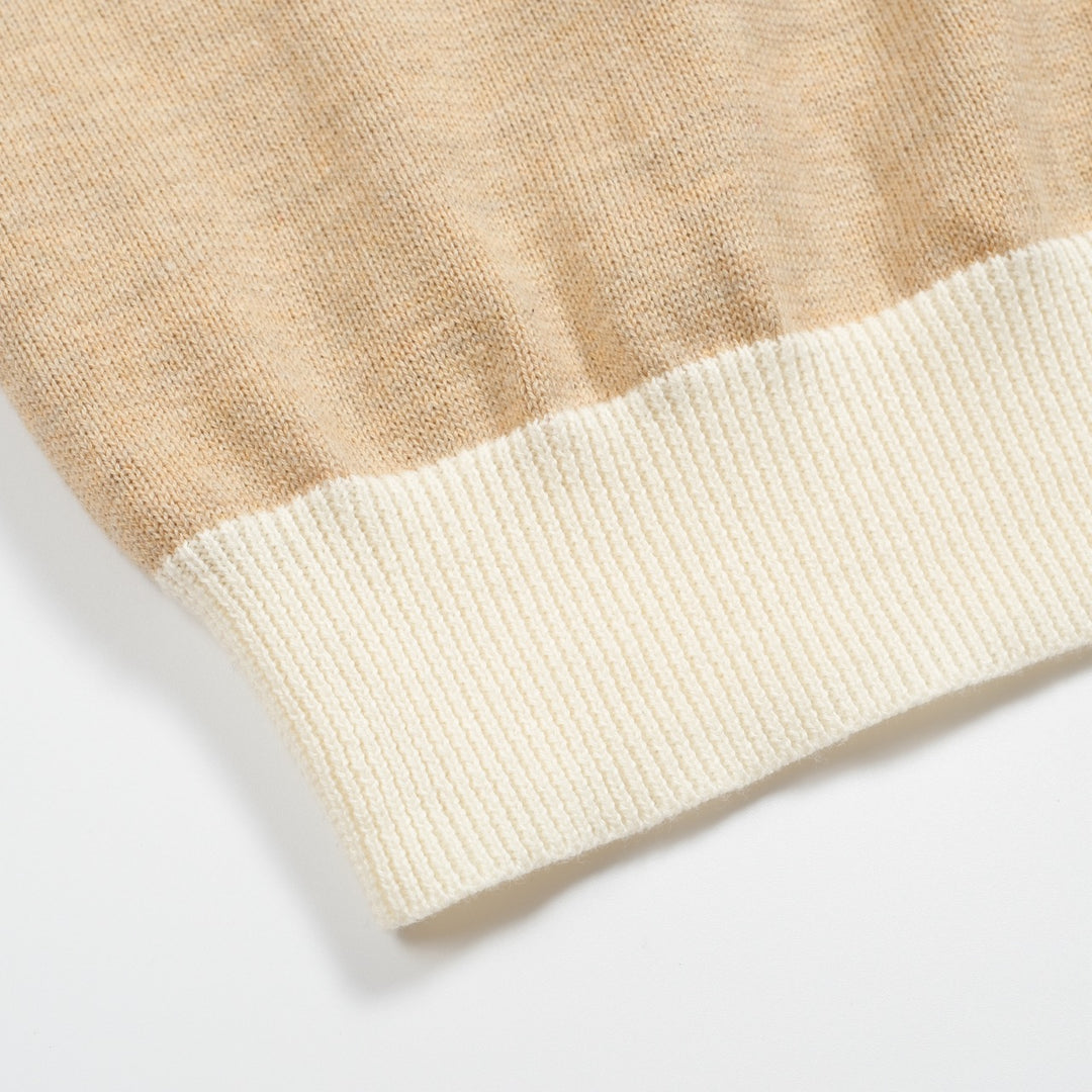 Men's khaki gold thread vintage jacquard 1971 knit T-shirt