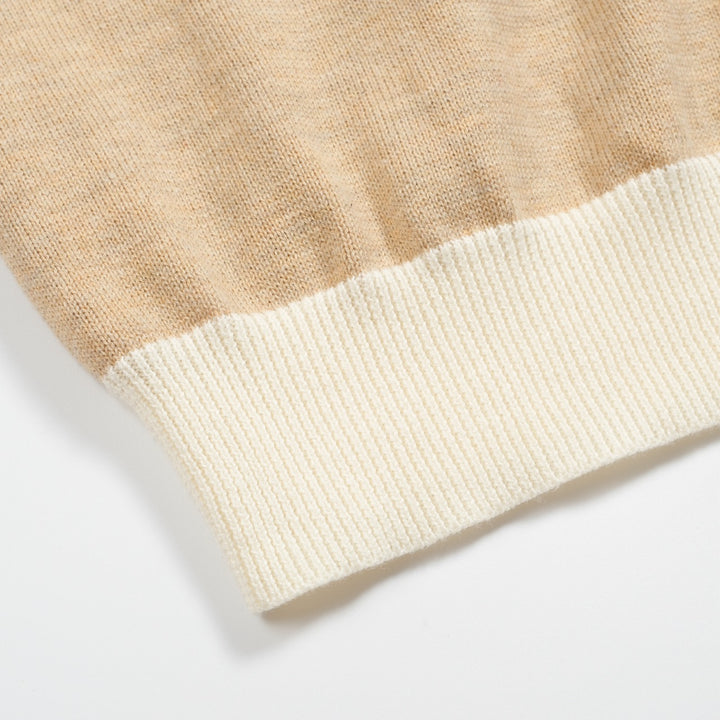 Men's khaki gold thread vintage jacquard 1971 knit T-shirt