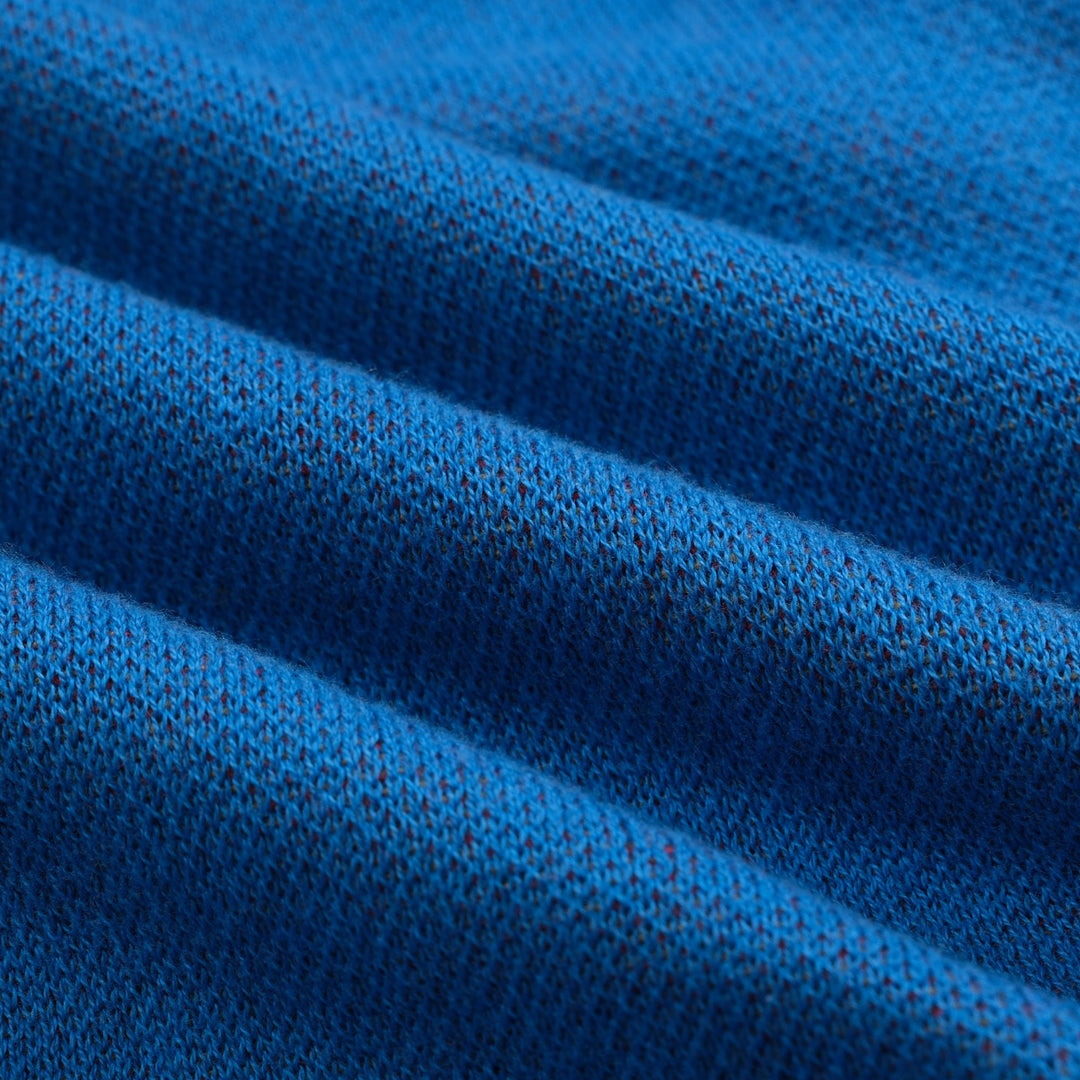 Men's blue flame retro jacquard knit shirt