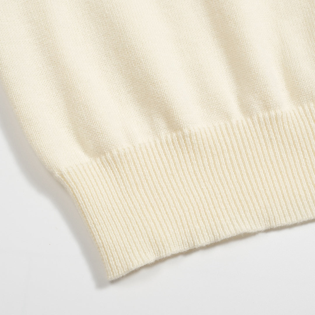 Crèmewit gestreepte jacquardbreisel voor dames