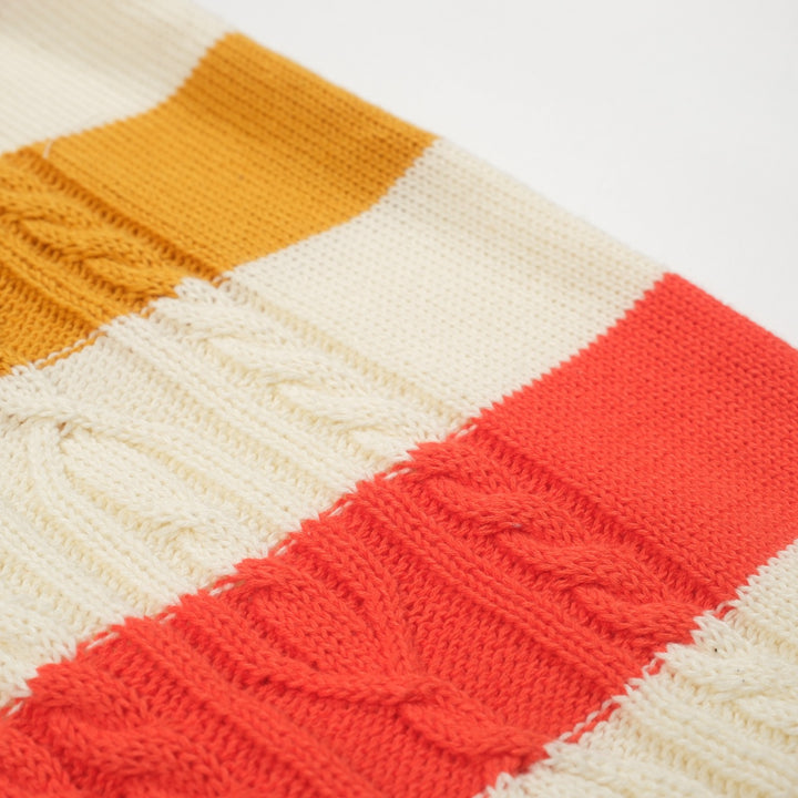 Kvinnor retro krämvit tvinnad stickad jacquardstickad plagg