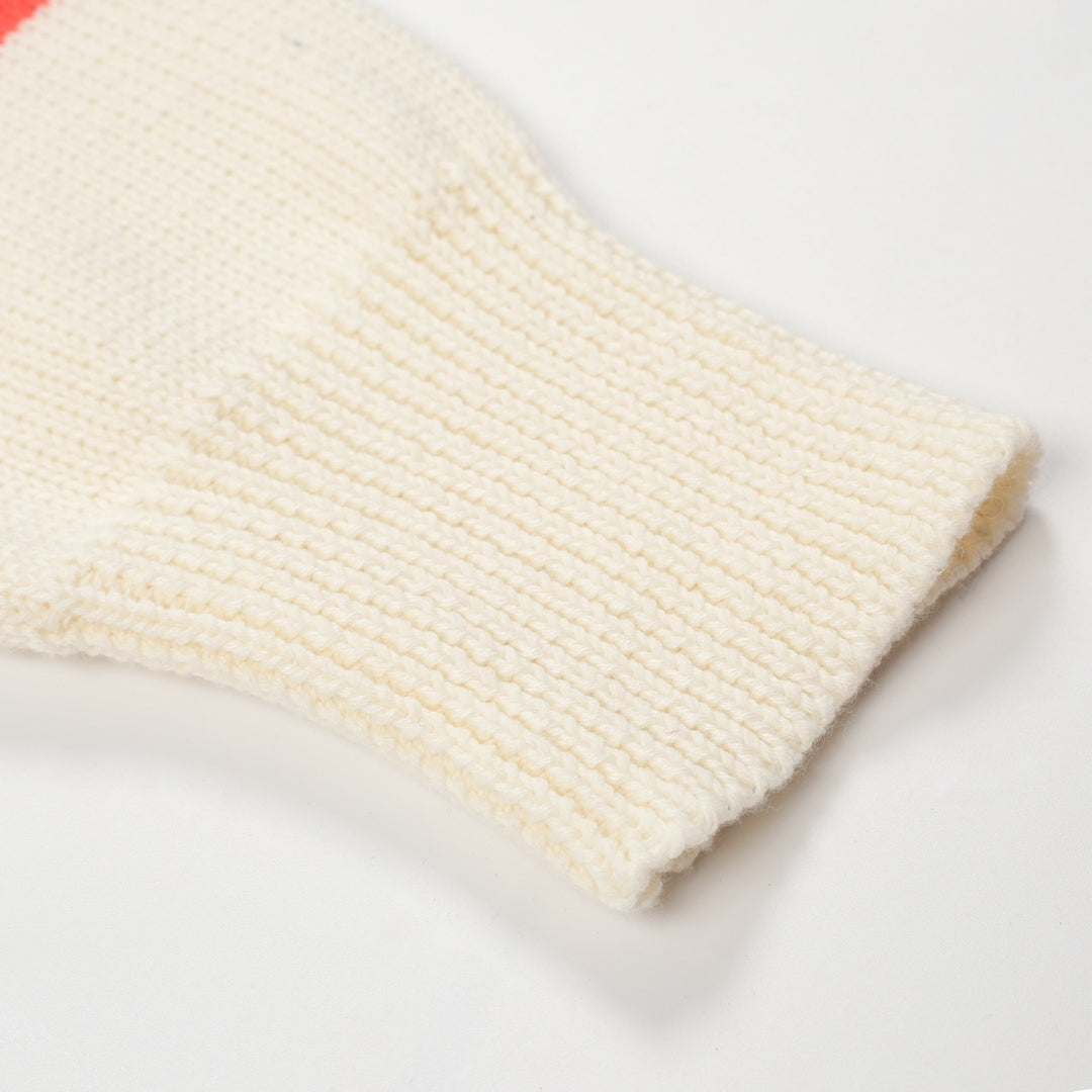 Kvinnor retro krämvit tvinnad stickad jacquardstickad plagg