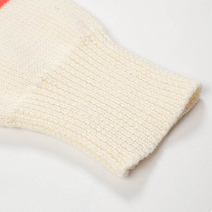 Kvinnor retro krämvit tvinnad stickad jacquardstickad plagg