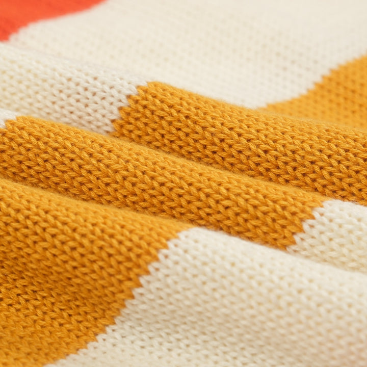 Kvinnor retro krämvit tvinnad stickad jacquardstickad plagg