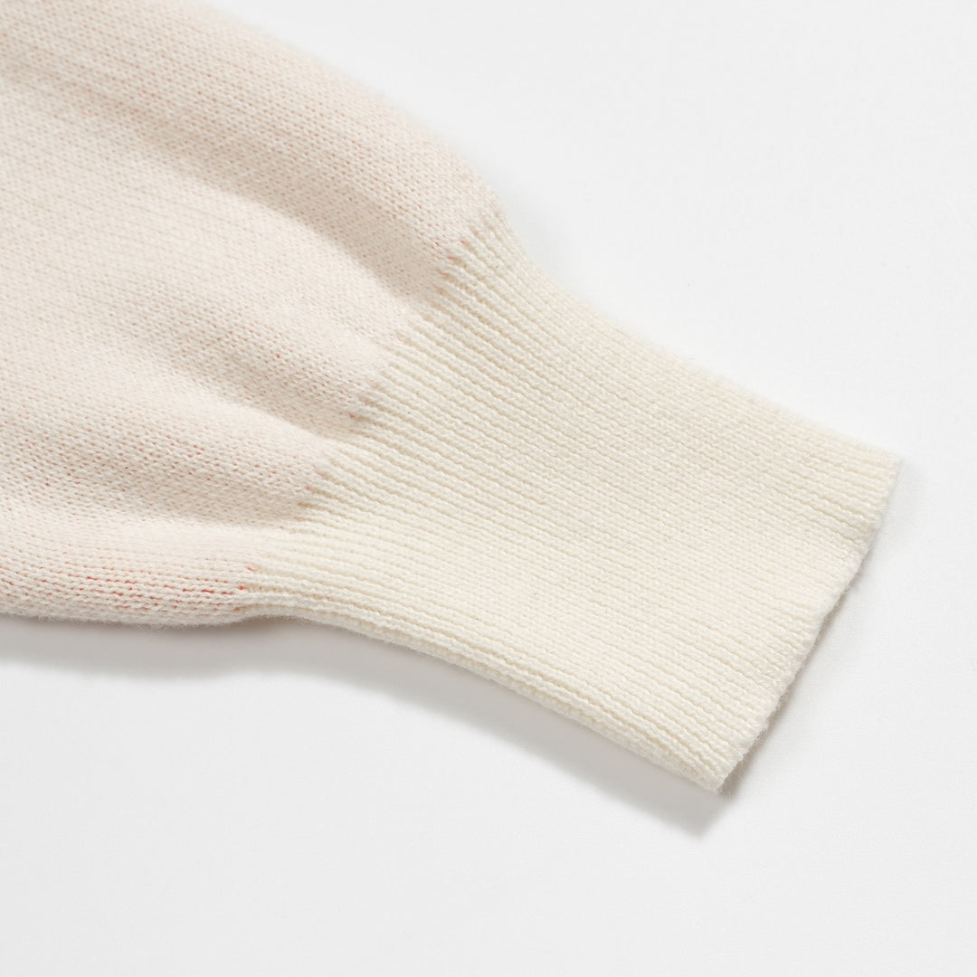 Retro crèmewit kersenjacquardbreisel voor dames
