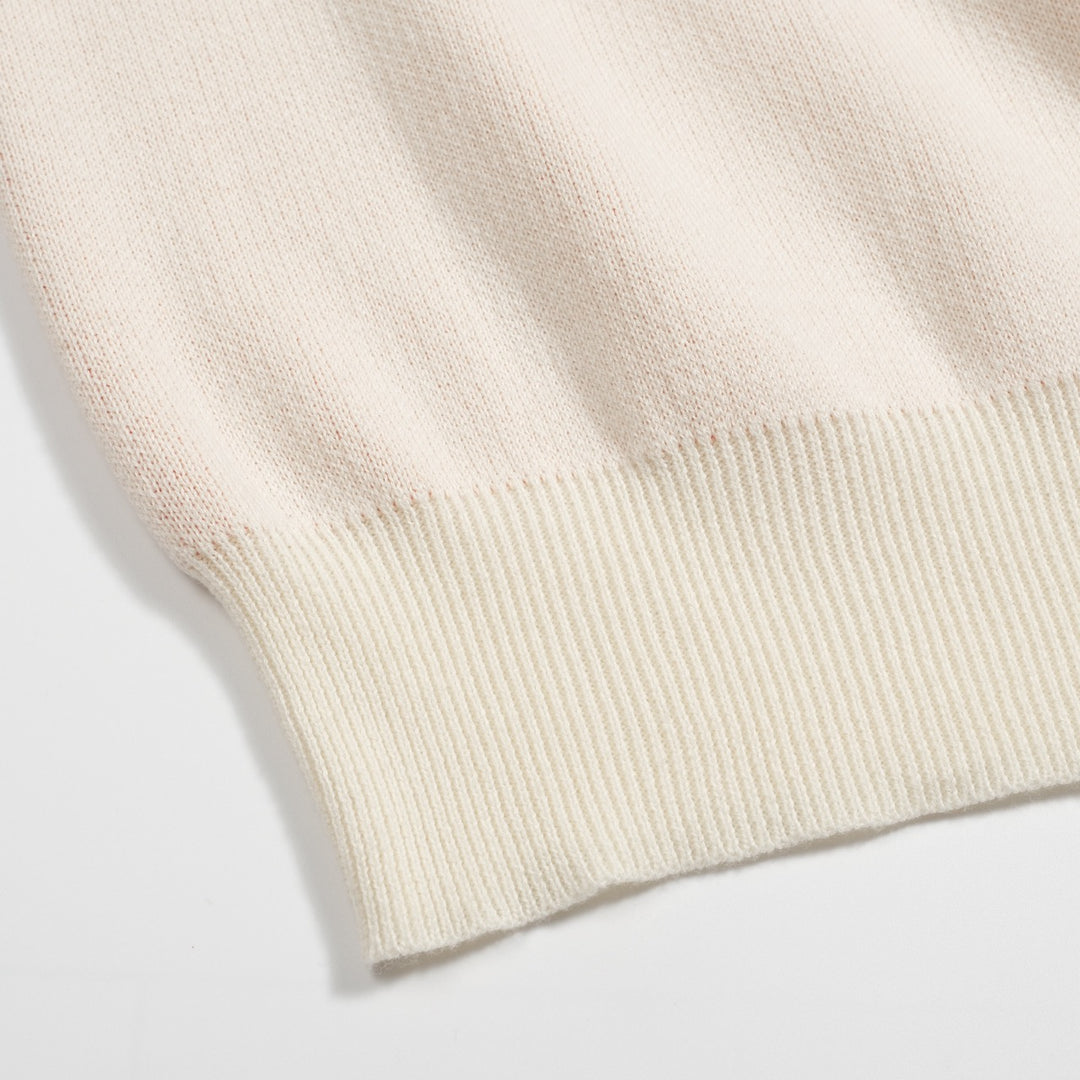 Retro crèmewit kersenjacquardbreisel voor dames