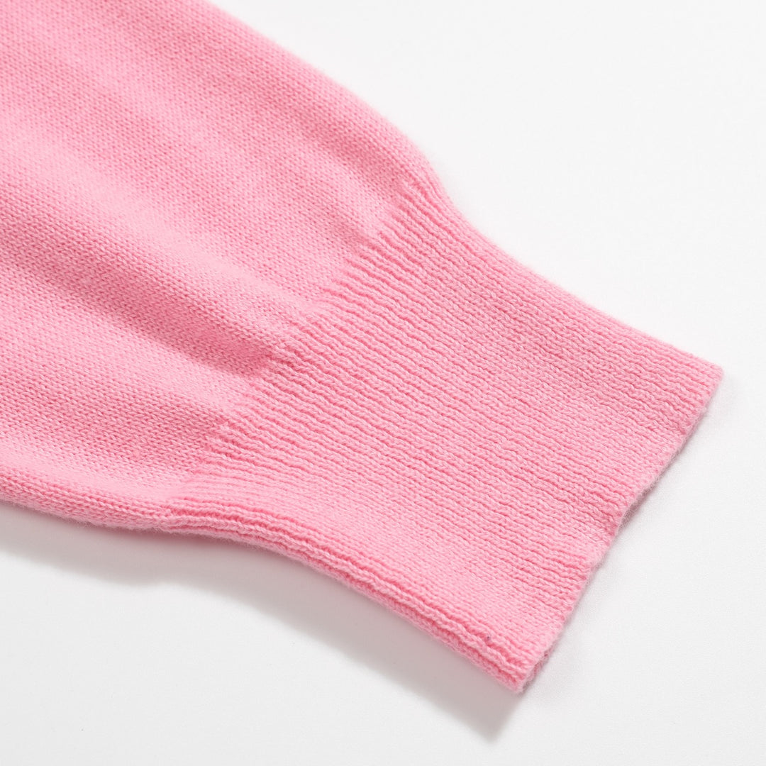Women's pink striped retro jacquard knitwear