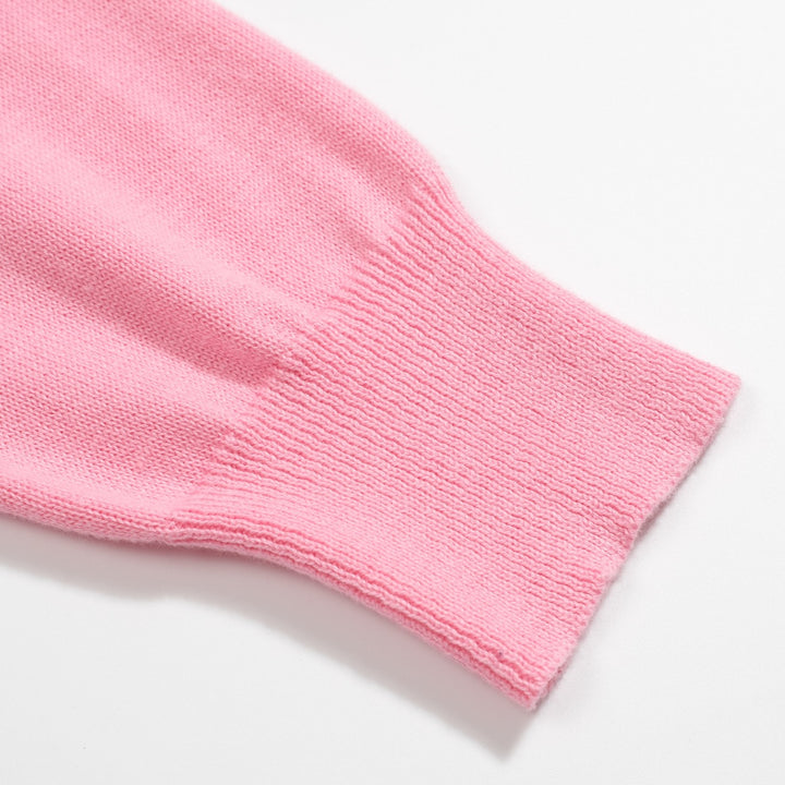 Women's pink striped retro jacquard knitwear