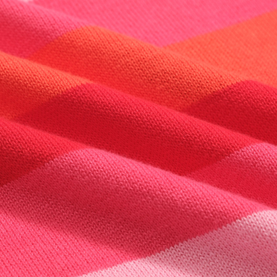 Women's pink striped retro jacquard knitwear