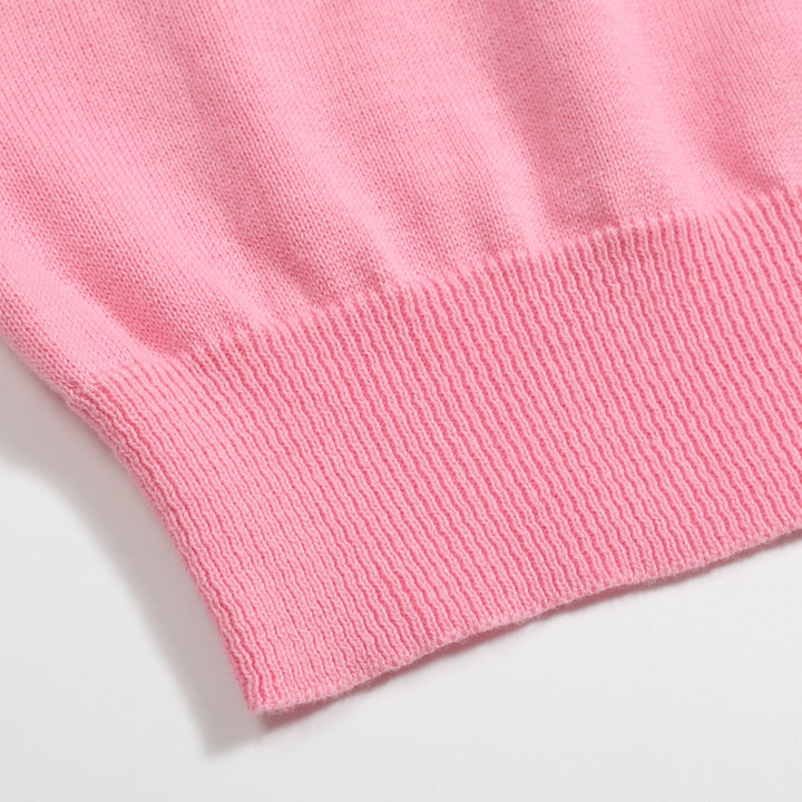 Women's pink striped retro jacquard knitwear