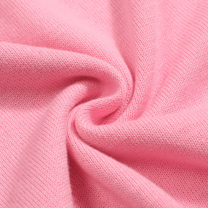 Women's pink striped retro jacquard knitwear