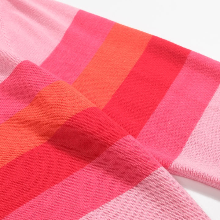 Women's pink striped retro jacquard knitwear