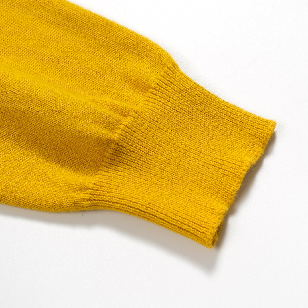 Women's yellow striped vintage jacquard knitwear