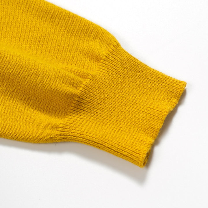 Women's yellow striped vintage jacquard knitwear