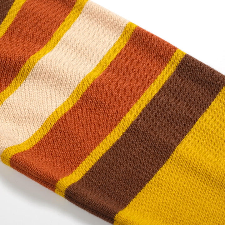 Women's yellow striped vintage jacquard knitwear