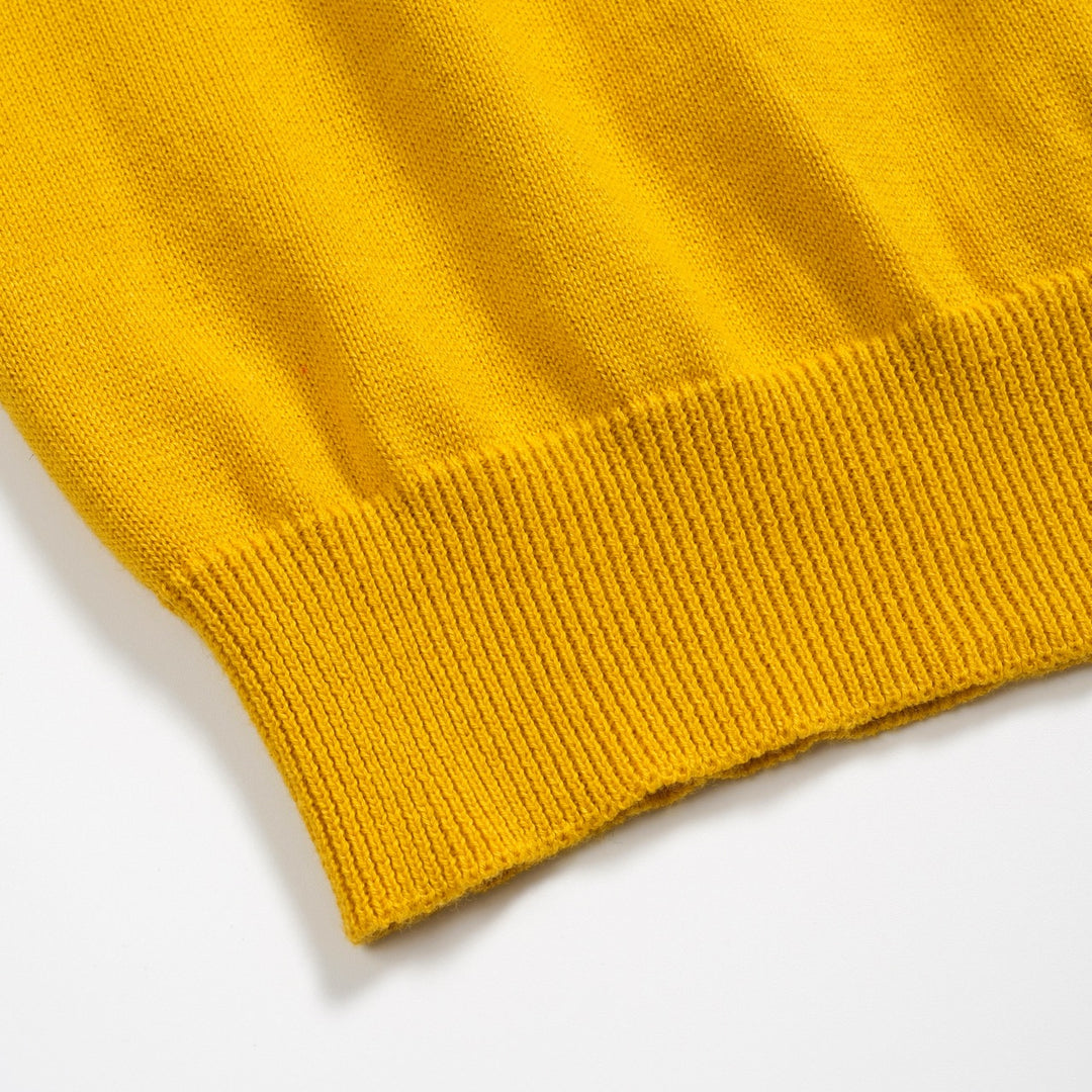 Women's yellow striped vintage jacquard knitwear