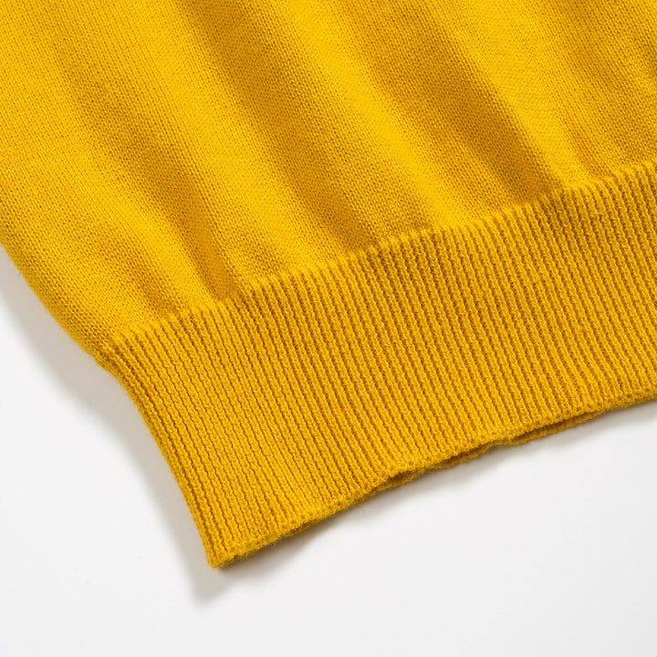 Women's yellow striped vintage jacquard knitwear